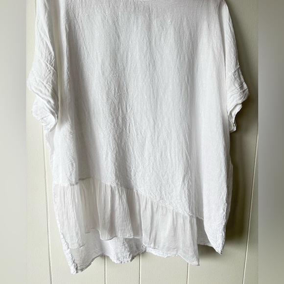 Paolo Tricot Linen/Silk Asymmetrical Top | Size L/XL - Picture 4 of 9